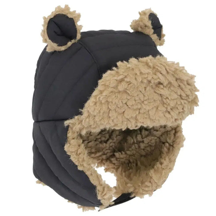 Chapeau style trappeur en mouton - Noir