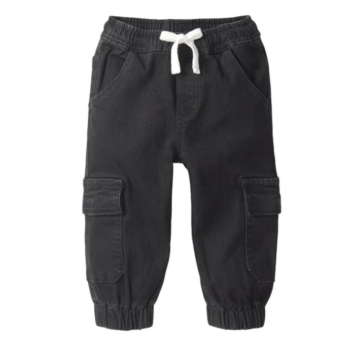 Pantalon en denim cargo - Noir