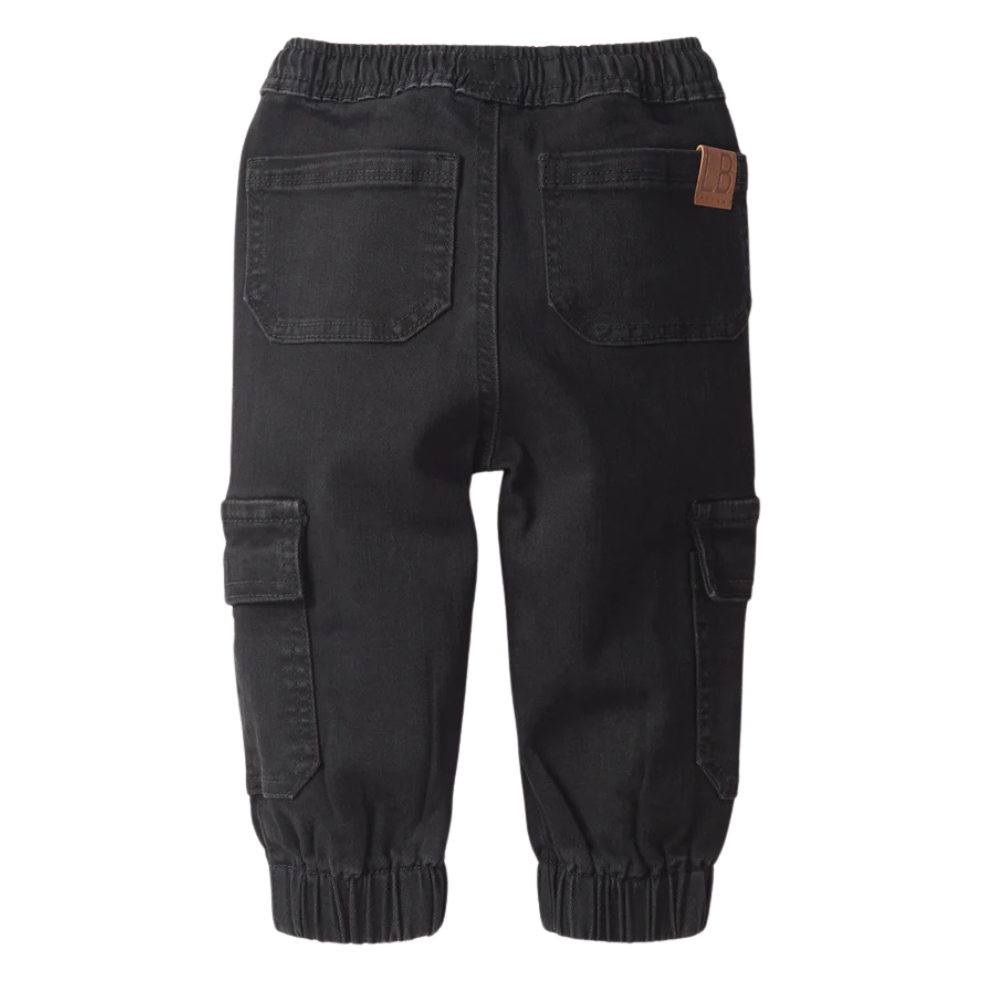 Pantalon en denim cargo - Noir