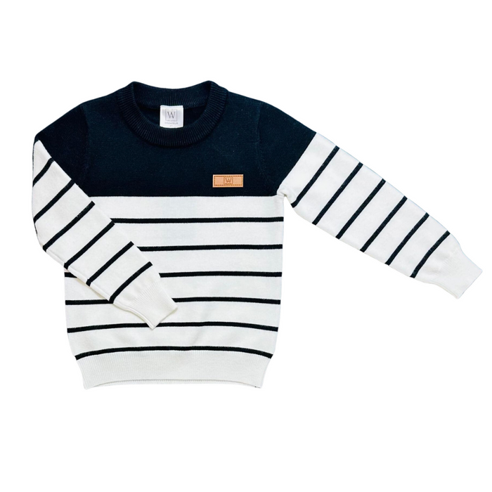Chandail en tricot Trey - Noir & blanc