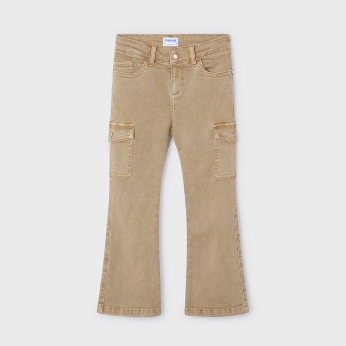 Pantalon évasé style cargo - Naturel