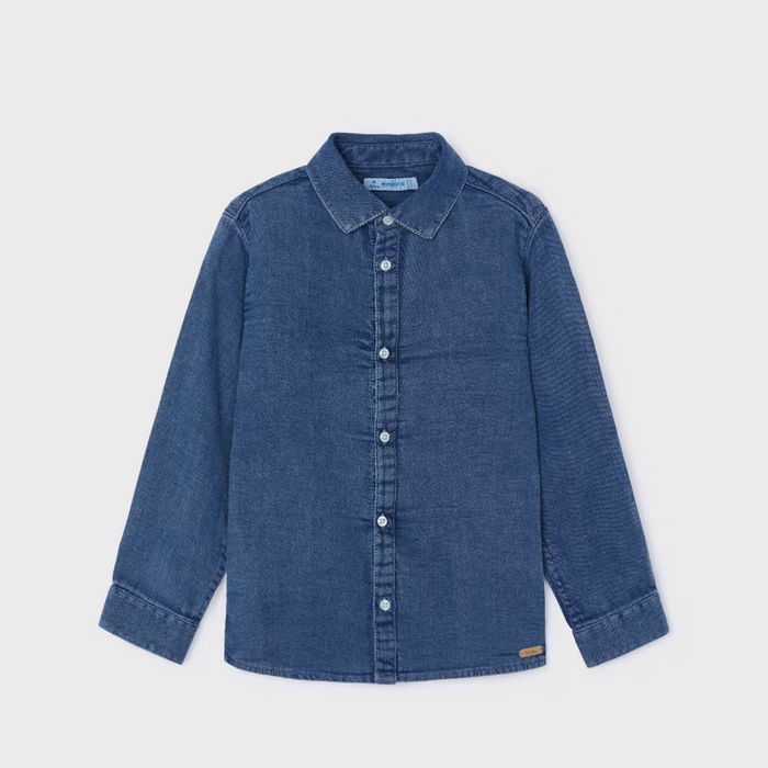 Chemise à manches longues denim - Bleu foncé