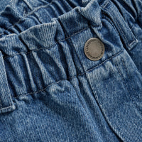 Pantalon en denim taille montante - Bleu foncé