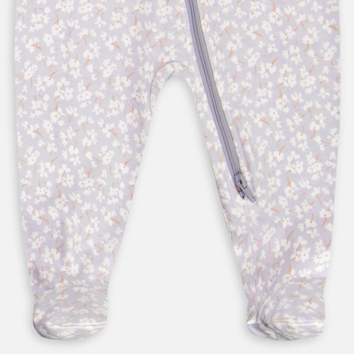 Pyjama à zip - Fleurs mauve