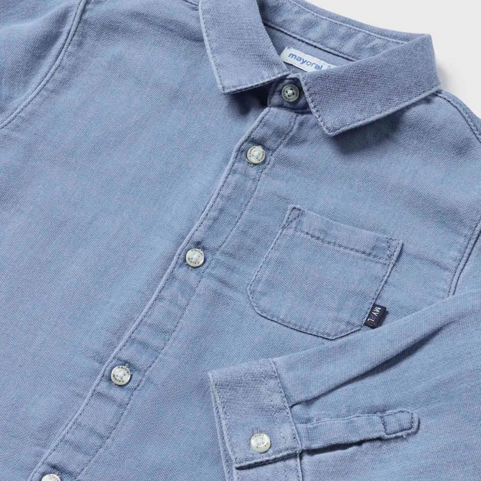 Chemise effet denim - Bleu moyen