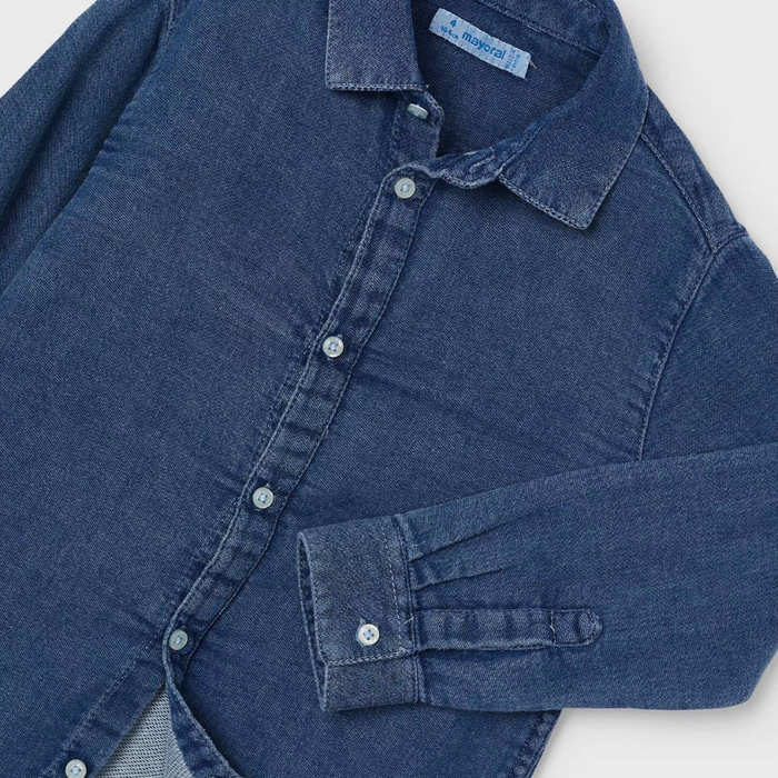 Chemise à manches longues denim - Bleu foncé