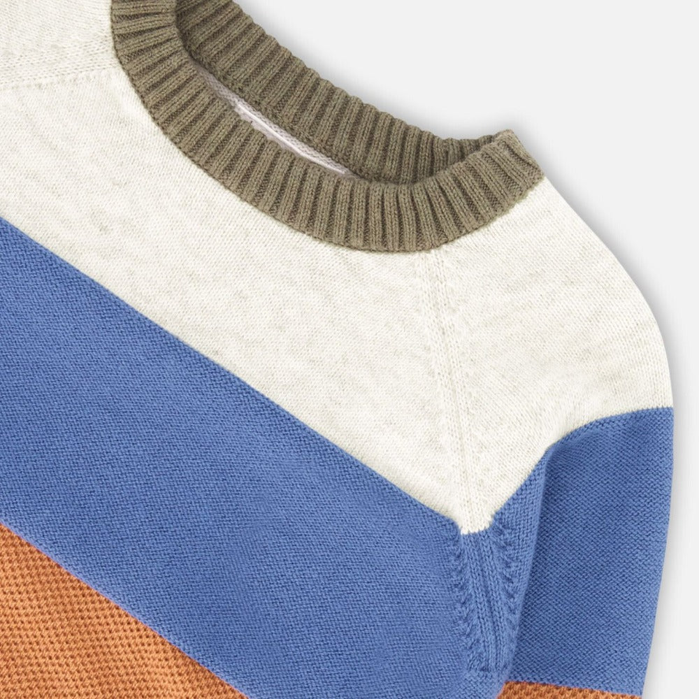 Chandail à manches longues en tricot - Colorblock