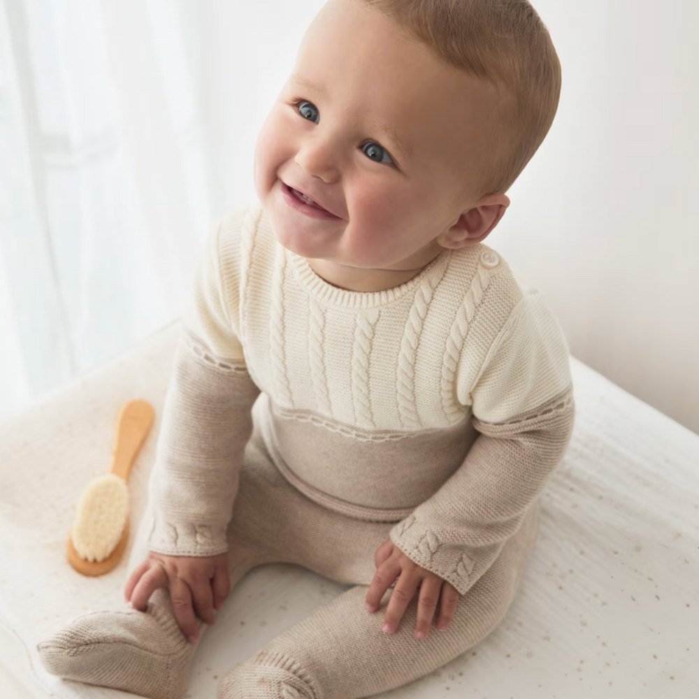 Ensemble deux pièces en tricot - Naturel