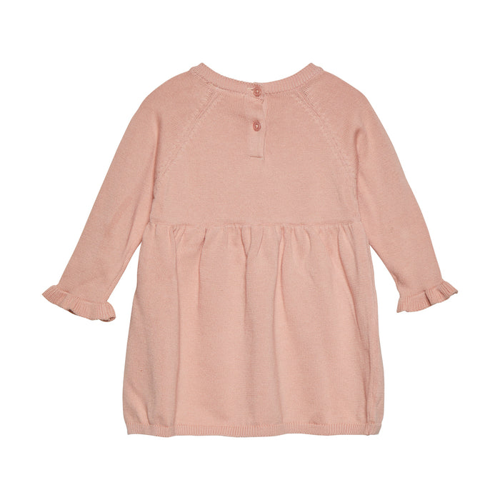 Robe manches longues en tricot - Rose