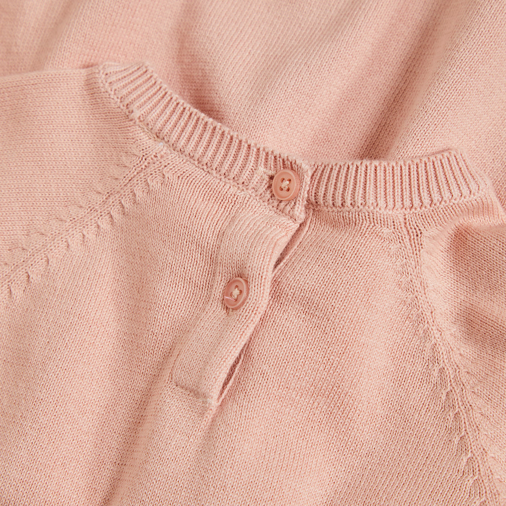 Robe manches longues en tricot - Rose