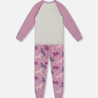 Pyjama deux pièces licorne - Mauve