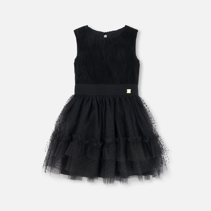 Robe sans manches avec jupe en tulle - Noir