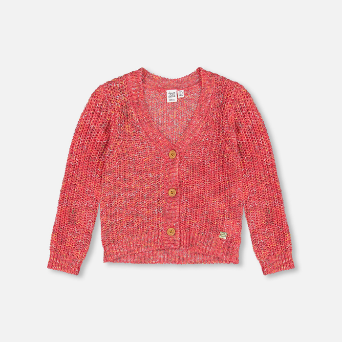 Cardigan en tricot confetti - Rose