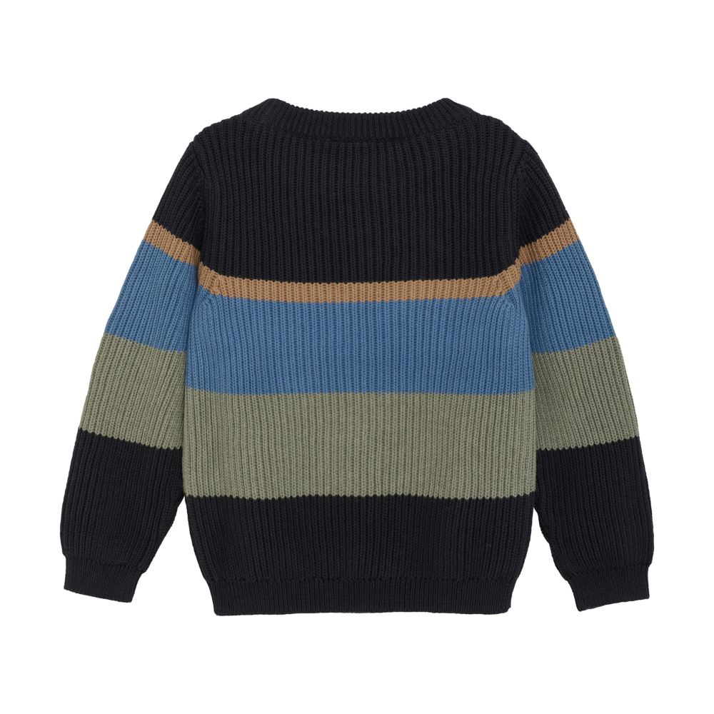 Chandail en tricot "Colorblock" - Marine