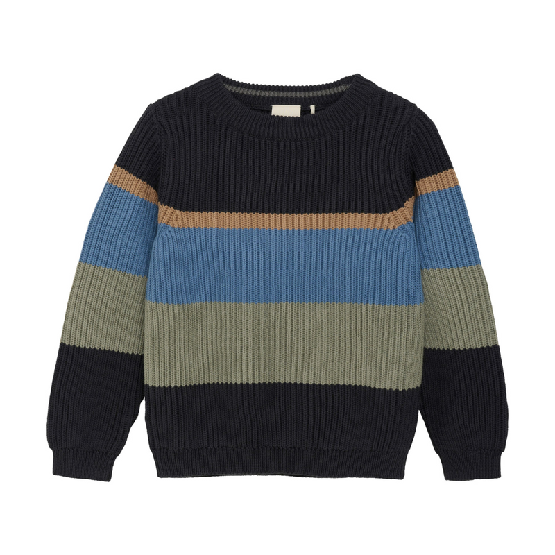 Chandail en tricot "Colorblock" - Marine