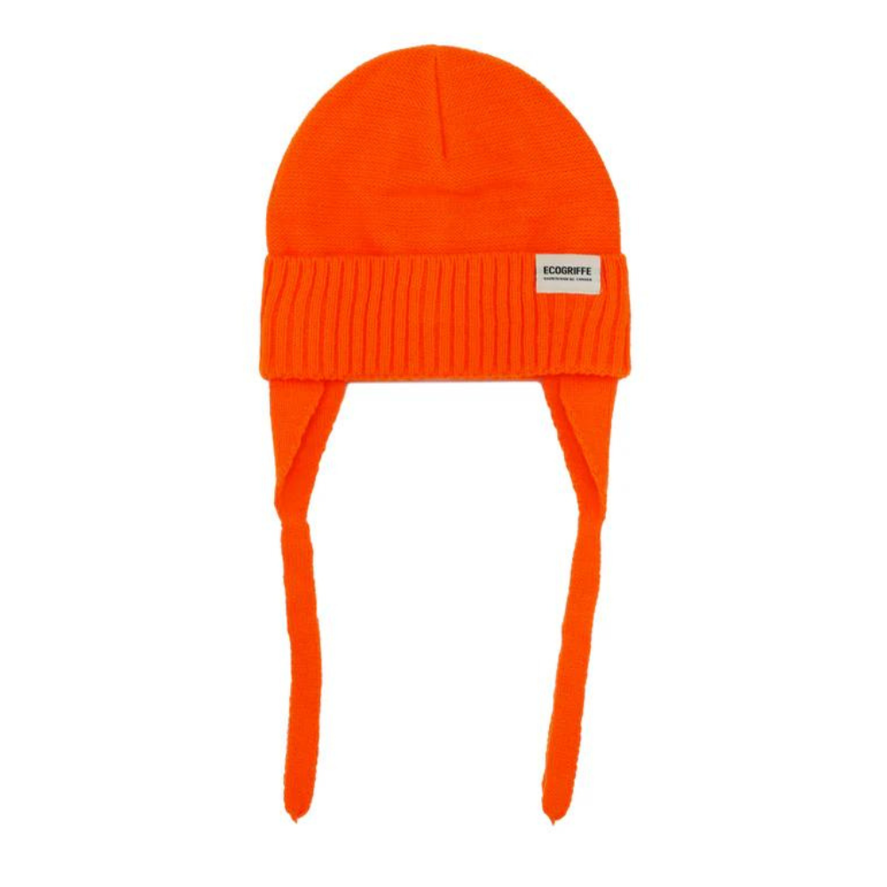 Tuque raton avec oreilles - Orange fluo