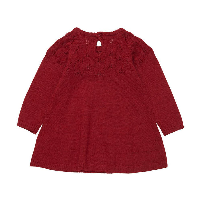 Robe manches longues en tricot - Rouge