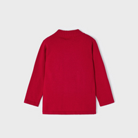 Chandail de tricot à col montant - Rouge
