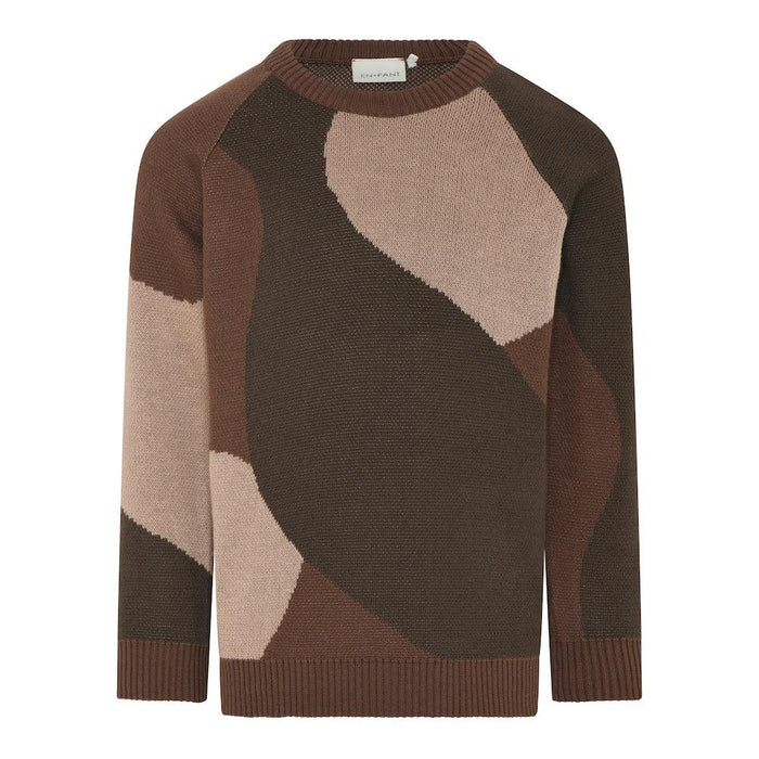 Chandail de tricot - Colorblock brun