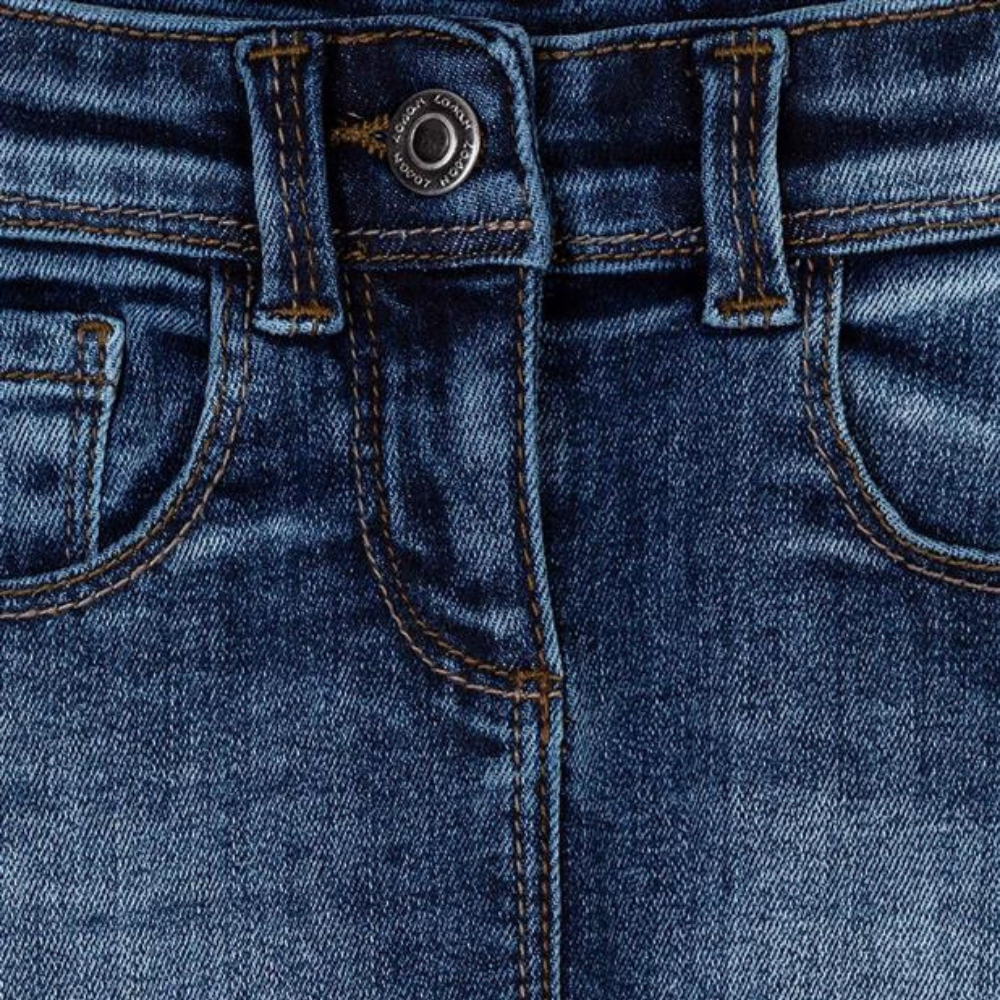 Jupe en jeans bas effiloché - Bleu foncé