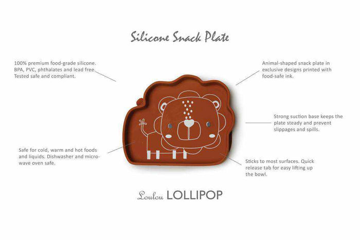 Assiette auto-adhésive en silicone - Lion-Loulou Lollipop-Boutique Béluga