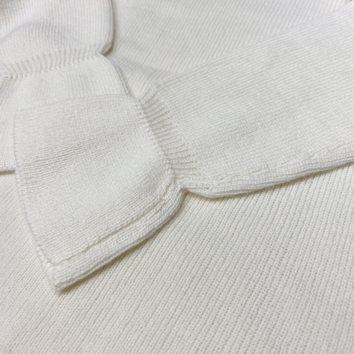 Chandail de tricot manches à volants - Blanc cassé