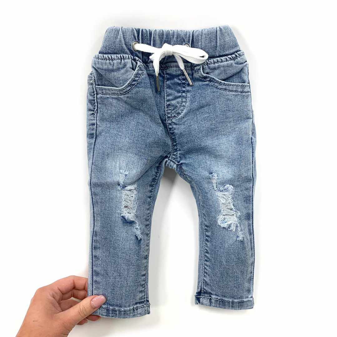 Jeans troué délavé - pâle-Little Bipsy-Boutique Béluga