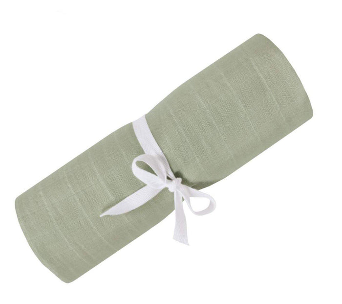 Mousseline de coton - Vert sauge-perlimpinpin-Boutique Béluga