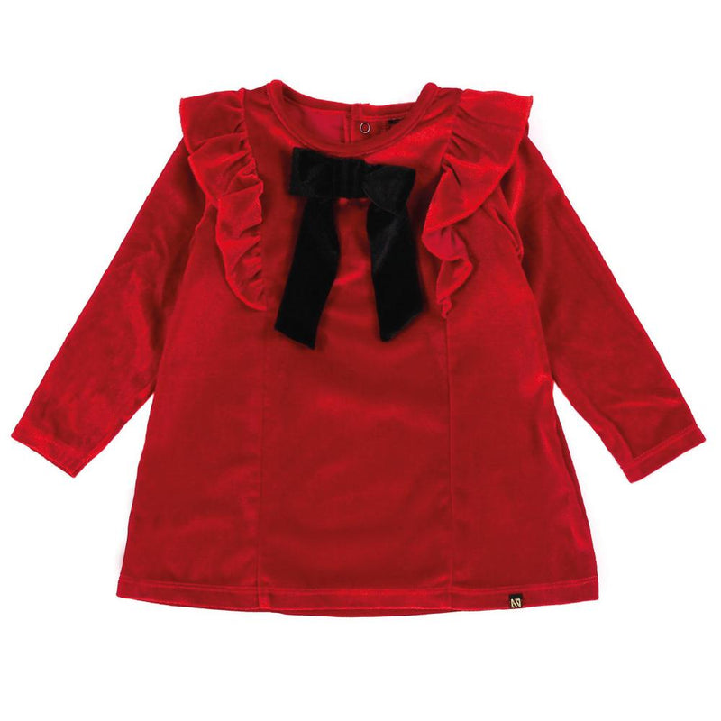 Robe tunique avec boucle - velours rouge-Nanö-Boutique Béluga