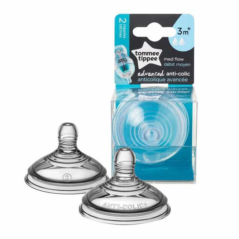 Tétines x2 Anti-colique - Débit moyen 3mois+-Tommee Tippee-Boutique Béluga